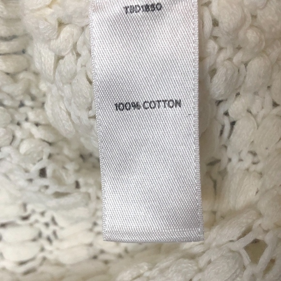 Hinge Blue White Sleeveless Open Weave Top M - Picture 5 of 5